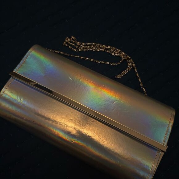 Holographic Silver Clutch Bag - Picture 1 of 6